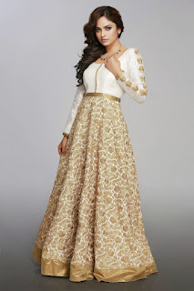 Nandita Swetha Tamil Telugu Actress in Beautiful Beigh Cream Anarkali Dress Stunning Modeling Pics (6)